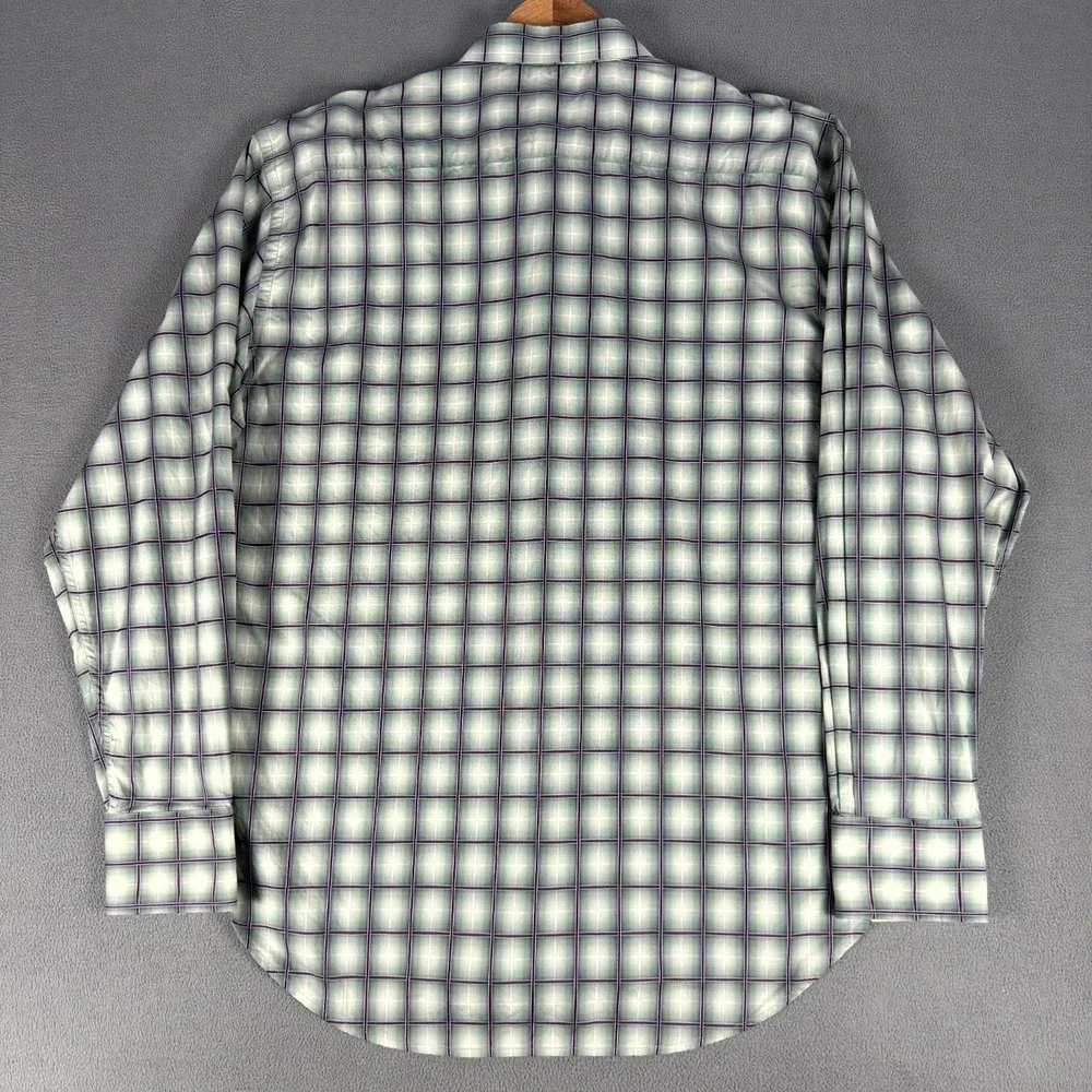 Robert Graham Shirt XL Green Purple Geometric Window Pane Colorful Flip Cuff